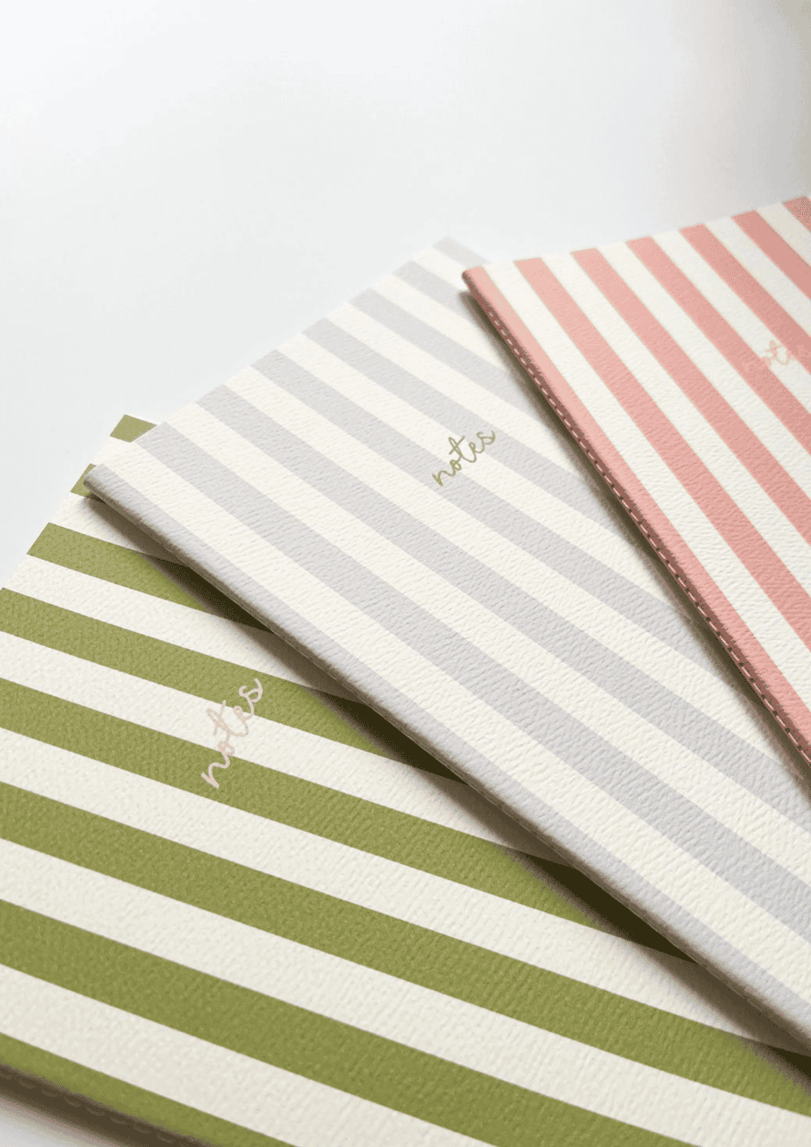 Notizbuch "Stripes" | olivgrün | FIN STUDIO - Bild 4