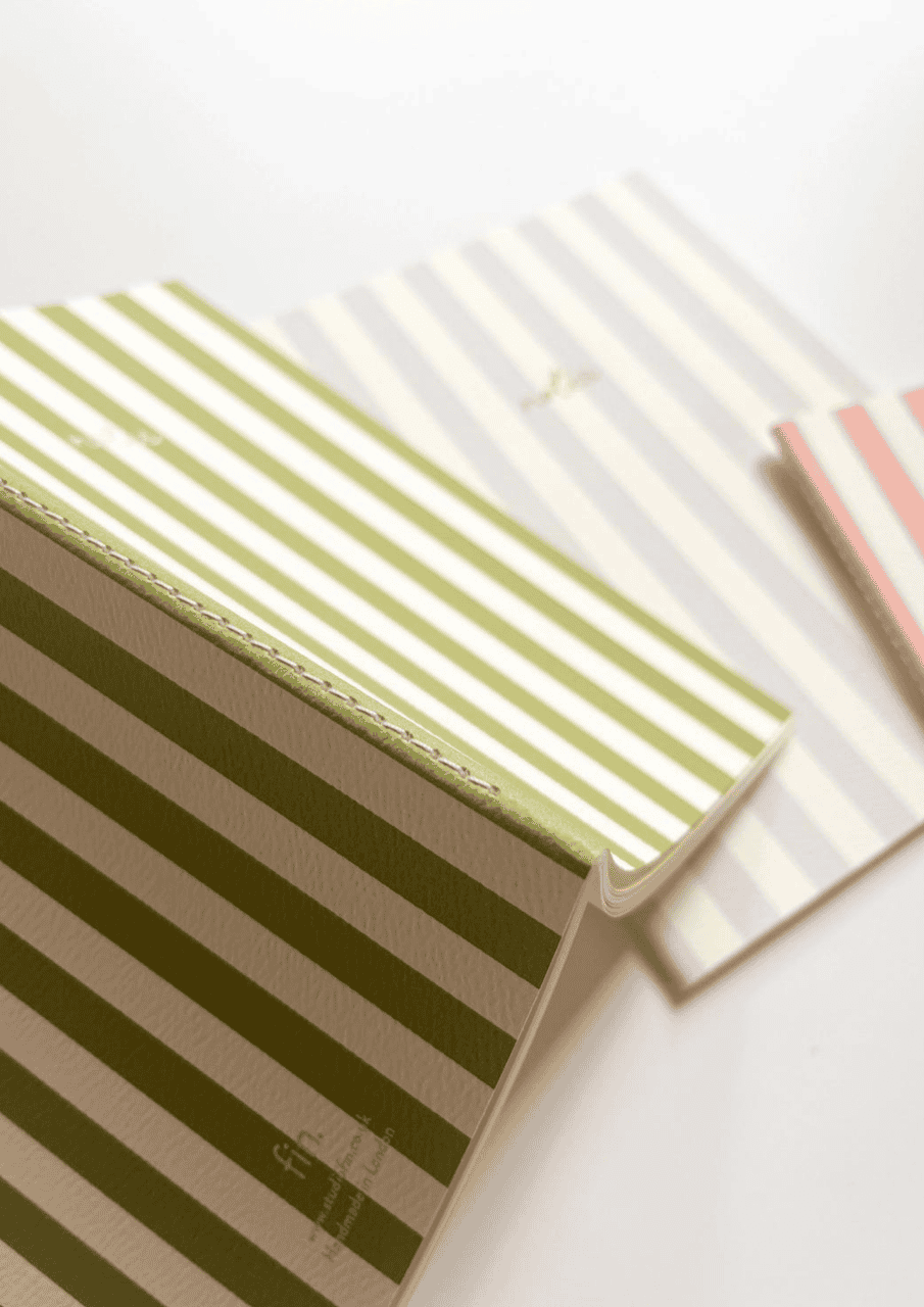 Notizbuch "Stripes" | olivgrün | FIN STUDIO - Bild 5
