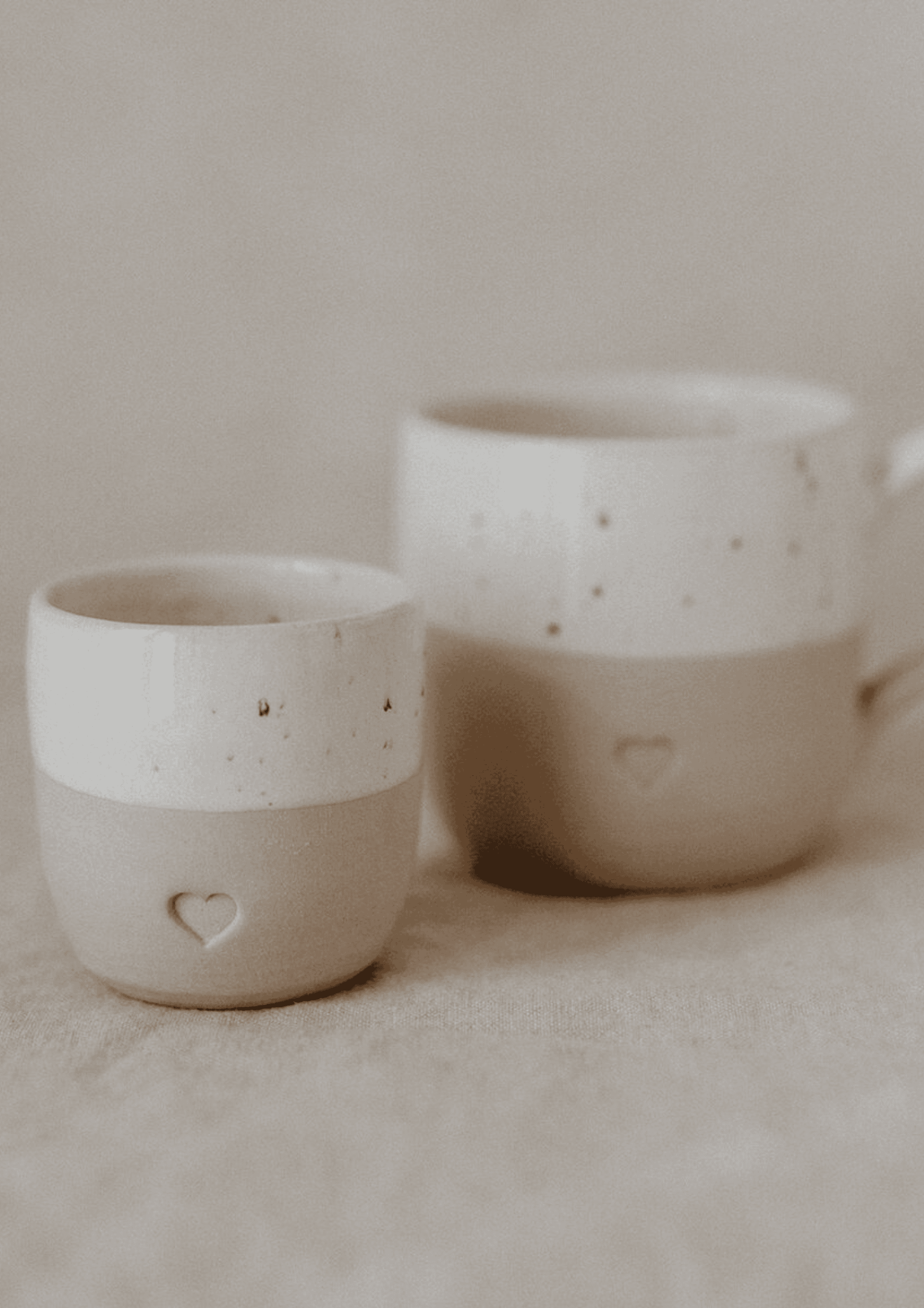 Espressobecher ''Herz'' | weiß/creme | EULENSCHNITT - Bild 4